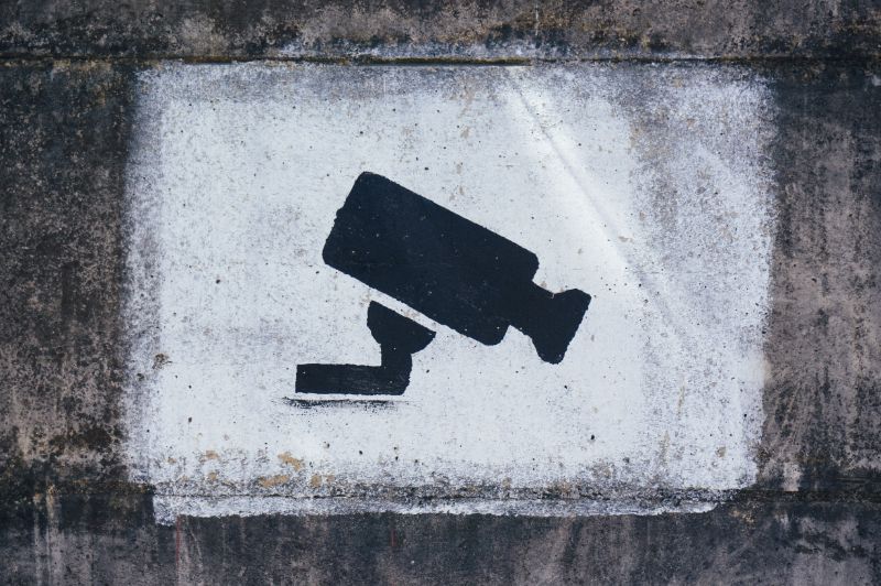 graffiti image of surveillance camera