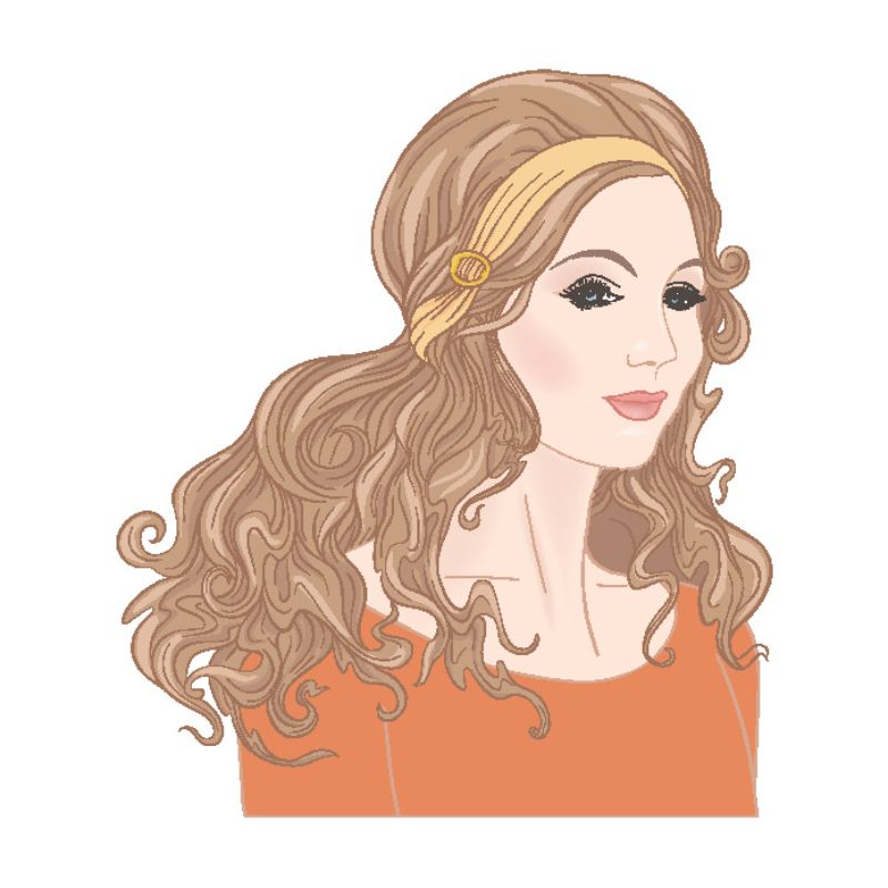 illustration of a woman with long hair